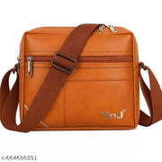 TnJ Premium Leather Crossbody Messenger Bag, Premium Crossbody Messenger Bag for Men & Women ( Tan )