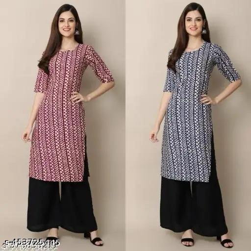 Polyster/Crepe fabric-COMBO OF 2 KURTIS