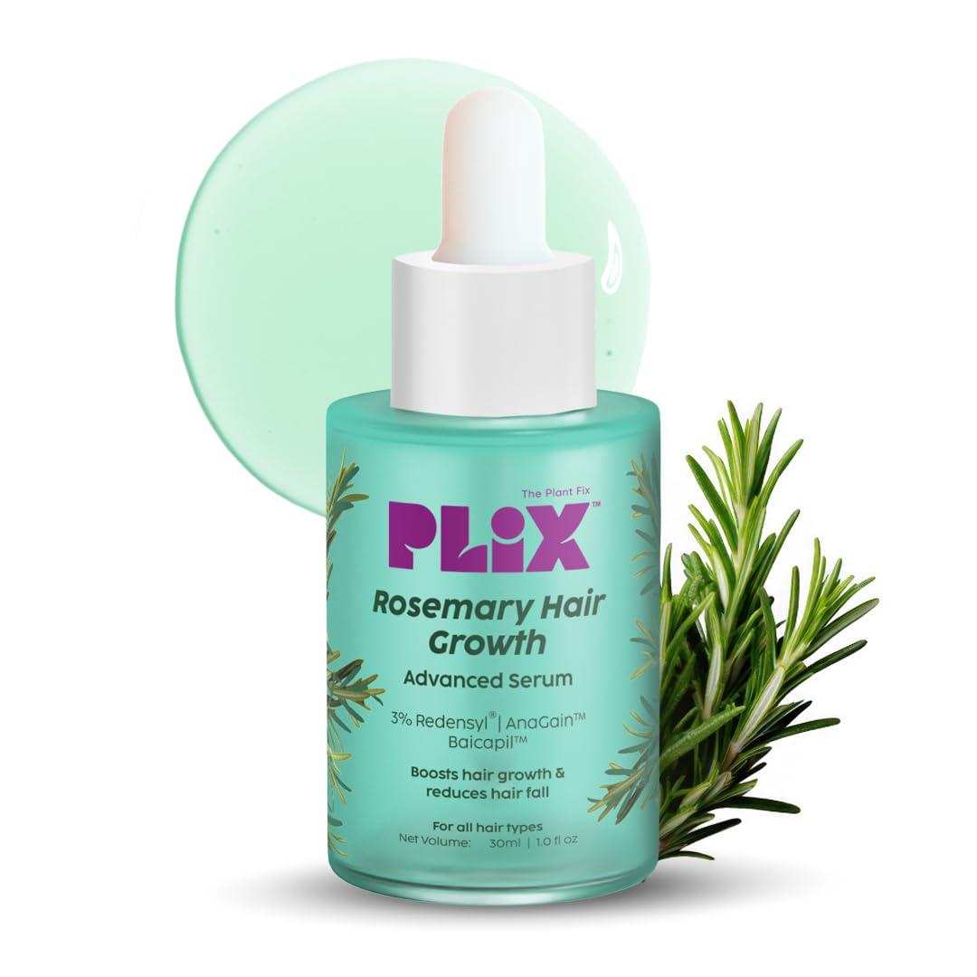 Plix Rosemary Hair Growth Serum | 3% Redensyl for Faster Hair Regrowth – 30 ml