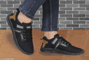 Men's Black & White Mesh Outdoor Casual Shoes