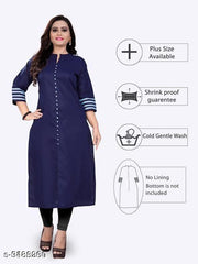 Women's Solid Cotton Kurti
