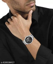 Stainless Steel Strap Day Date Analog Watch For Men