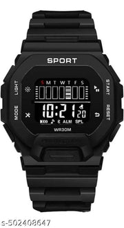 Wrist Sport Ultra Combo Watch with Water Resist Pack of 2 Digital Watch - For Men NEW GENERATION BLACK STRAP WATCHES