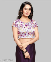 Heavy satin silk with digitel printed blouse saree for stlish women