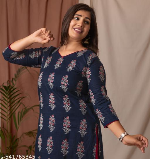 Amthi's Pure cotton handblock printed A-line Kurti for woman