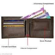 LORENZ Slim White Dial Watch & Brown Wallet Gift Combo for Men and Boys | CM-4057WL-89