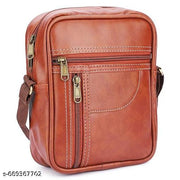 Men handbag sling | Leather side pouch men | Compact shoulder bag | Smart Men Sling Bag | PU Leather Crossbody Shoulder Bag for Office & Outdoor Use Tan