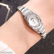 Fashion New Silver Chain and Silver Pearl Dial DB Small Analog Women's & Girl's Watch