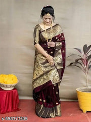signagraph Woven Banarasi Silk Blend, Art Silk Saree