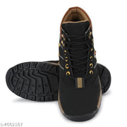 Stylish Men's Leather Black Casual Shoes