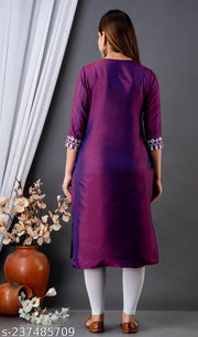 Vaimiya Embroidered Straight Kurti For Women