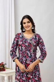 Cotton Kurtis Women's Printed Pattern  with embroidery work