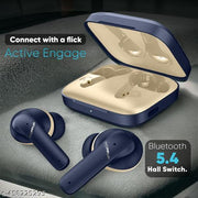 Hoppup AirDoze Z51 with 4 Mic ENC, 13MM Drivers, 50H Playtime, 40MS Low Latency 5.4V Bluetooth (Blue, True Wireless)