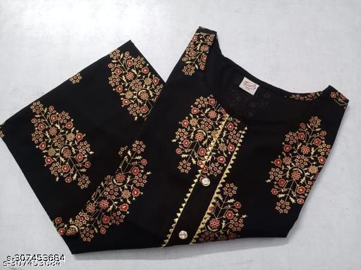 Women's Rayon Gold printed Straight kurti