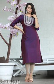 Straight Embroidered Kurta For Women And Girls