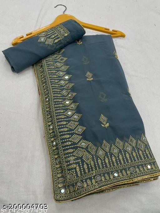 EMBROIDERY MIRROR SAREE