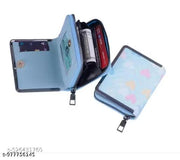 Women’s RFID Blocking Zip Around Card Holder Wallet – Compact Credit Card Case, Mini Cash Organizer, Secure Metal Frame Wallet with Multiple Card Slots, Coin Pocket & Travel-Friendly Design