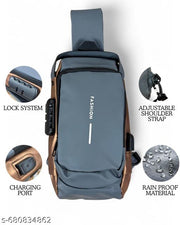 Men & Women– Crossbody Sling Bag for Travel, Cycling & Hiking | Waterproof Shoulder Bag with Compartment and Zipper Pockets