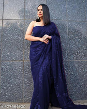 New Stylish Bollywood Georgette Sequince Saree For Women