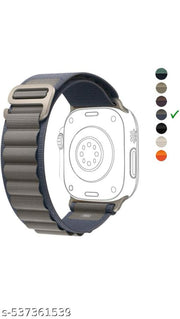 Trail Loop Alpine Loop Straps Compatible with Watch 49mm 45mm 44mm 42mm, Adjustable Velcro Premium Strap for iWatch Ultra & Ultra 2 Series SE 8 7 6 5 4 3 2 1. (Only 2 Pcs Trail Loop Strap, Watch NOT Included) Alpine Blue Trail Black Combo Pack of 2