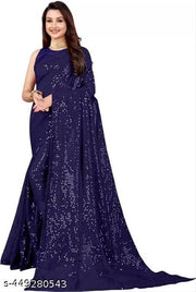 Line Sequin Work Embroidered Bollywood Saree
