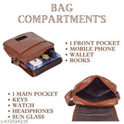 Cool Indians PU leather sling bag, Cross Body Bag Men’s | Stylish Shoulder Bag Men | Versatile Hand Bag for Men | Ideal for Travel & Office | Sling Bag Mini Passport Shoulder Strap Bag