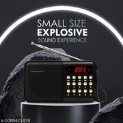Compact Black Portable Music Radio with Bluetooth, USB, TF Card & FM Radio Features
