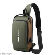 LATIQ MART Crossbody Sling Bag For Men Women, Anti-Theft Fashion Chest Bag with USB Charging Port, Messenger Bags, Waterproof Casual Shoulder Bag