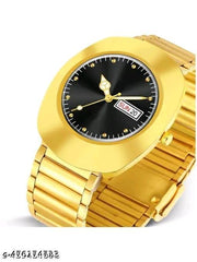 Vintage Radd Design Day & Date Working Display White Dial| Silver Plated | Studded | 3D Cut Glass | Stainless Steel Chain | Analog Watch For - Men
