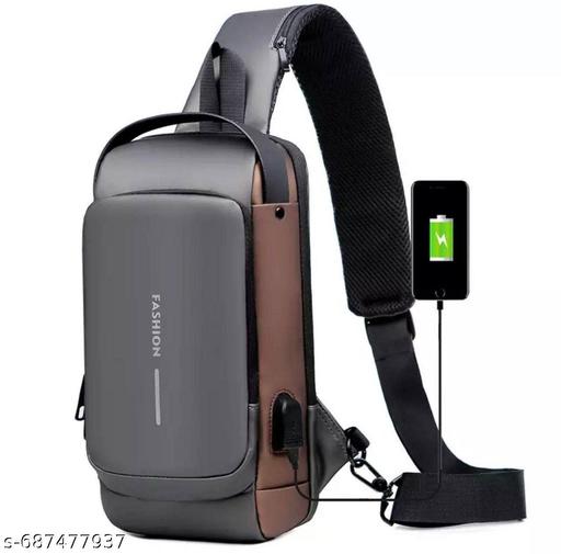 USB Bag - Sling Bag  - USB Shoulder Bag - Waterproof Sling Cross Backpack Bag - Traveling Side Bag  - Port Anti-theft Travel Bag - Waterproof Cross Sling Bag