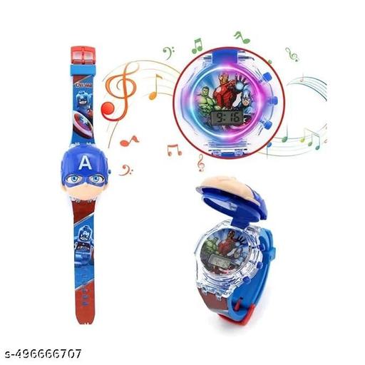 M I K Silicone 3D Kids Musical Cartoon Back Ground Disco Light Digital Kids Watch for Boys