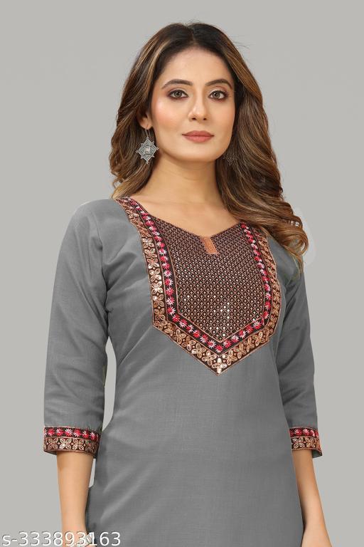 stylelist kurti with embroidered work