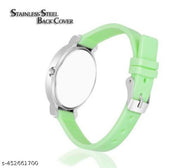 Women Waterproof Analog Watch Rubber Strap Light Green Colour Best For Gifted