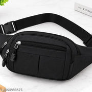 Black Fanny Pack for Men & Women | Travel Waist Bag
