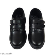Coolz Unisex Kids Black Formal School Uniform Shoes Deluxe Velcro