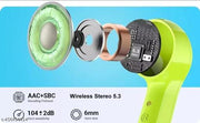 Ultrapod Earpod True Wireless Bluetooth Headphone, TWS earphone, Best Quality Wireless Bluetooth Headphones & Earphones, 36 Hrs Playtime, 10mm HD Drivers, Sweat Proof - Green