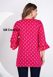 Women Trending Rayon Printed Short Kurta