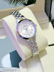 Classy Silver Chain and Silver stainless steel Dial DB Small Analog Women's & Girl's Watch