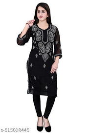 CHIKANKARI LAKHNAVI FULL EMBROIDERED KURTI WITH INNER