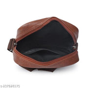 Trendy/Daily use/Classic College/Office BROWN Leather Sling Bag For Girls/Women/Boys/Mens