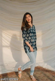 Woman's Rayon Printed Short Kurta