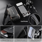 Sling Bag for Men Women, Anti-Theft Crossbody Chest Bag with USB Charging Port, Waterproof Shoulder Backpack, Hard Shell Travel Messenger Bag for Hiking, Camping, Daily Use