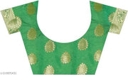 trendy jacquard saree with unstitched blouse