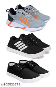 Casual Shoes For Kids Waliking , Sneakers ,Loafers, Canvas casual shoes for Kids (Multicolor) (Pack Of 3)