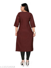 Women's Embroidered Plus Size Cotton Kurta ( Pack of 2 )