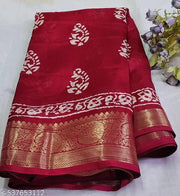 Dola Jaquard Woven Printed Saree With Blouse