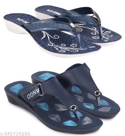 Astel Multicolor Combo of Women's Slippers and Flipflop - Pack of 2