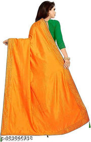 Raajshree Satin silk Yellow Mirror Work Saree With Blouse | yellow saree | yellow saree haldi | pili saree