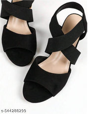 heels sandals for women and girls stylish and trendy heels for women and girls (Black)