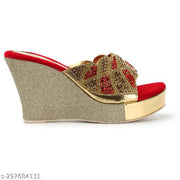 Albela Women's Trendy Partywear & Bridal Wedge Heel Sandal